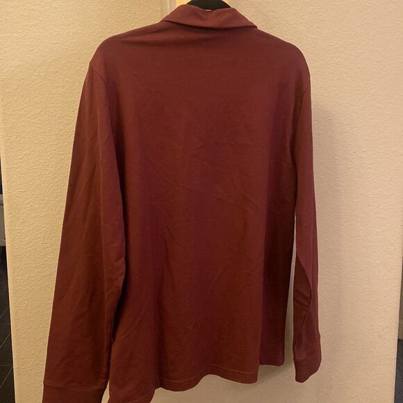 Ted Baker London Mens MMB-LYDNEY Maroon 1/4 Zip Long Sleeve Collared Top Size 5 - Picture 5 of 13